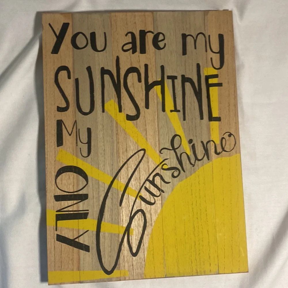 You Are My Sunshine Yellow Wood Wall Decor - Unbranded